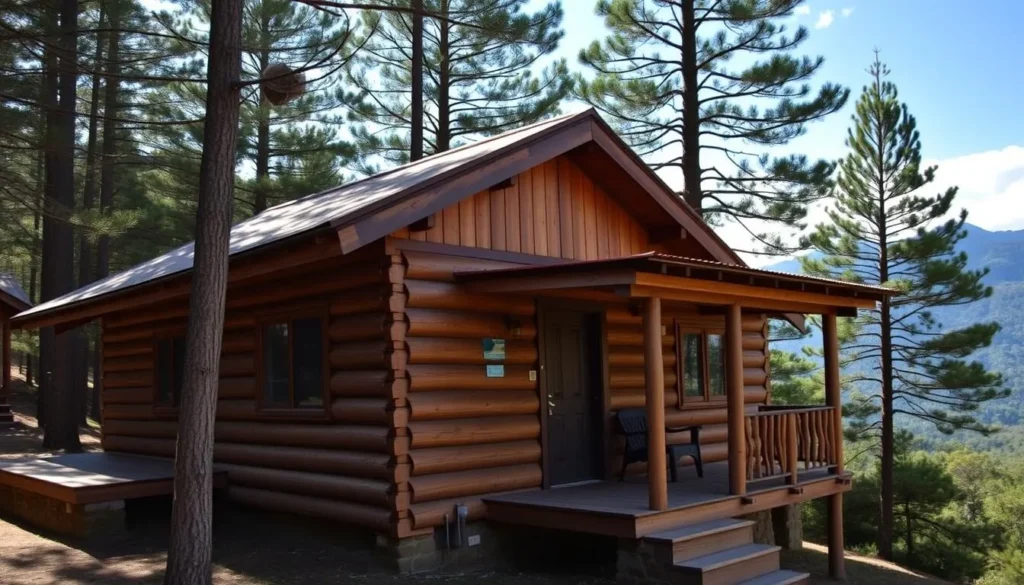 Mountain cabin accommodation in Jarabacoa Dominican Republic with views of surrounding forests