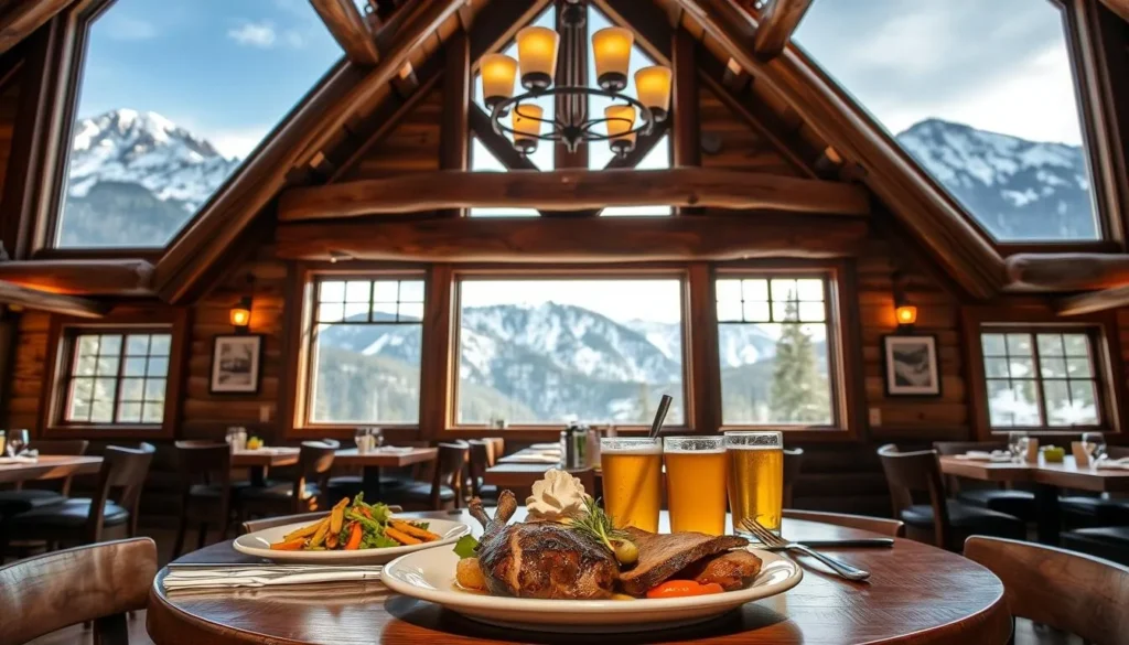 Mountain dining experience with local Colorado cuisine and scenic views