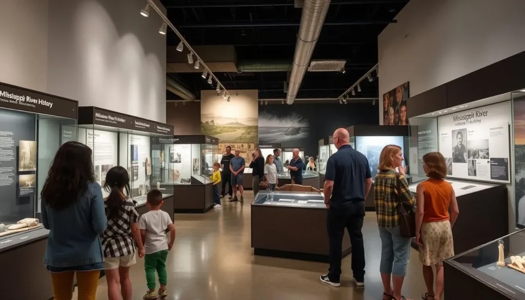 Museum exhibit in Quincy showcasing Mississippi River Illinois things to do
