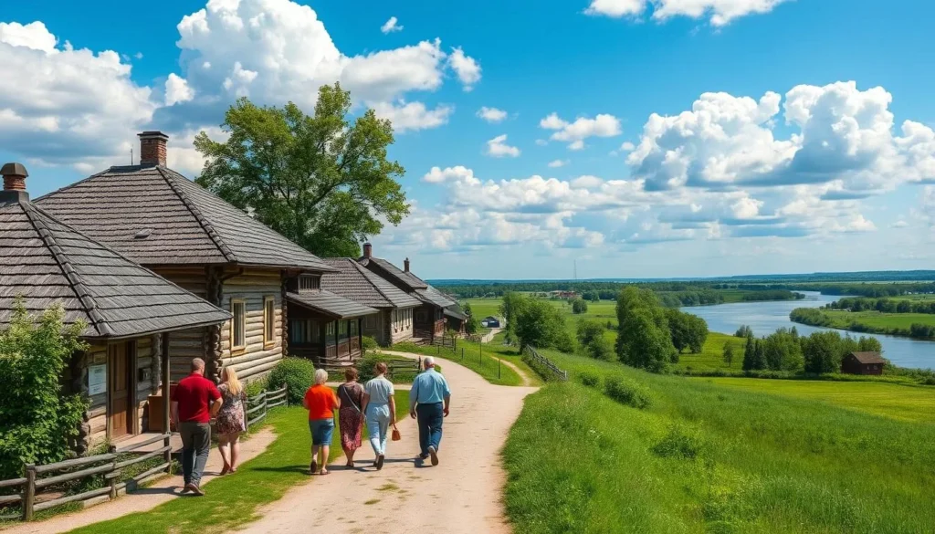 Museum-reserve of S.A. Yesenin in Konstantinovo village with traditional Russian countryside scenery Museum-reserve of S.A. Yesenin in Konstantinovo village with traditional Russian countryside scenery