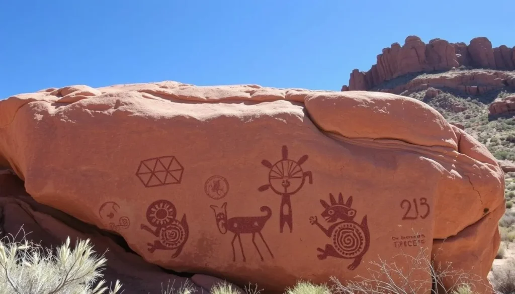 Native American petroglyphs near San Lorenzo Canyon