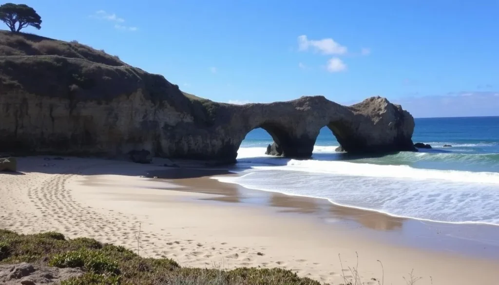Natural Bridges State Beach with its iconic rock formation near Wilder Ranch State Park