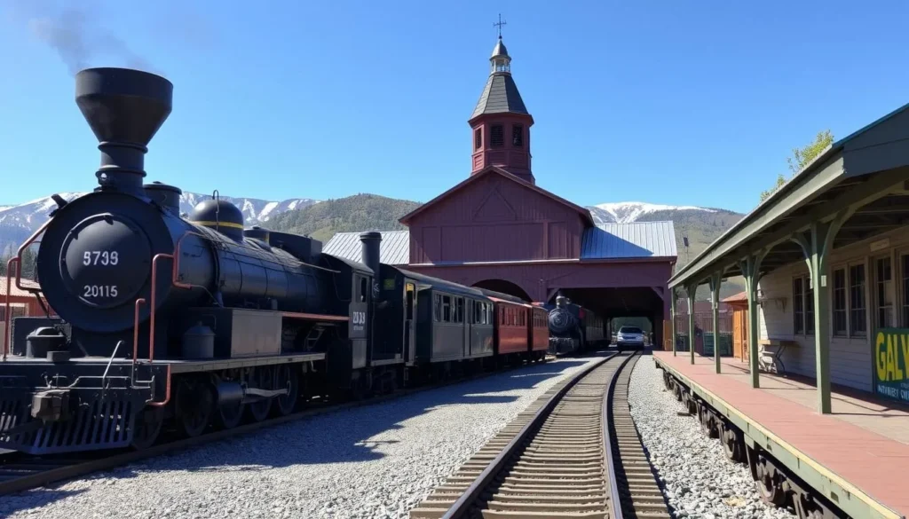 Nevada Northern Railway Museum with historic locomotives in East Ely