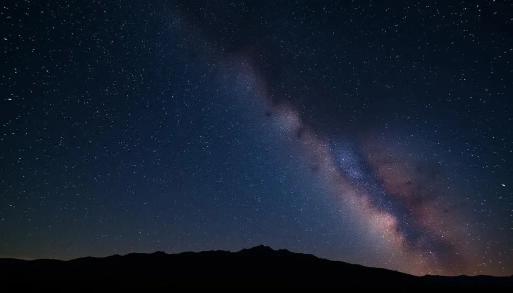 Night sky with stars over Delamar Mountains Nevada showing the Milky Way