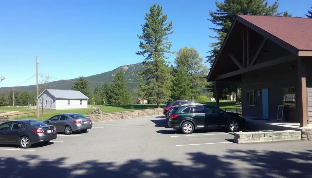 Parking area at Tussey Mountain with mountains in background Parking area at Tussey Mountain with mountains in background