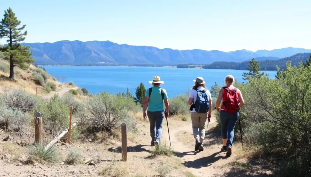 People hiking on trails at Boyd Lake State Park
