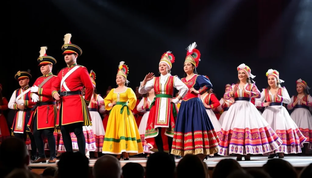 Performance of the Kuban Cossack Choir in traditional costumes