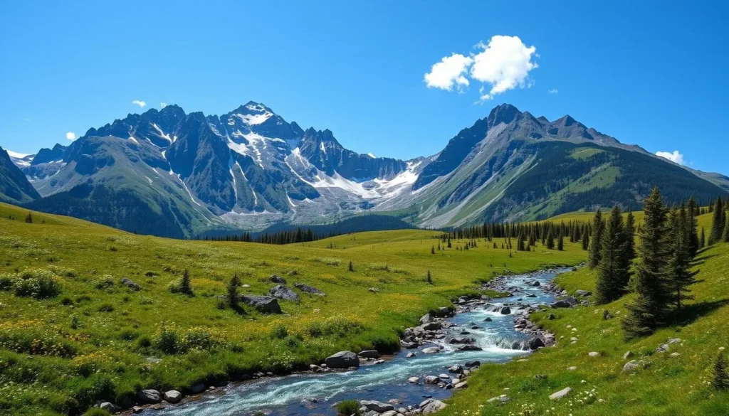 Pristine mountain landscape in the Western Sayan range of Tuva Pristine mountain landscape in the Western Sayan range of Tuva