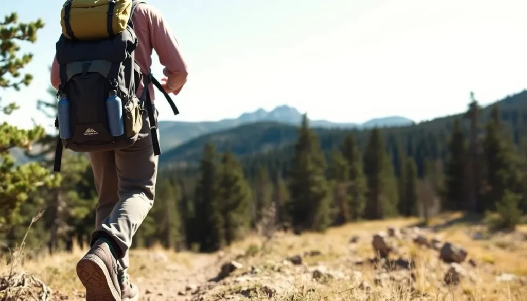 Properly equipped hiker with backpack and gear in the Sangre de Cristo wilderness