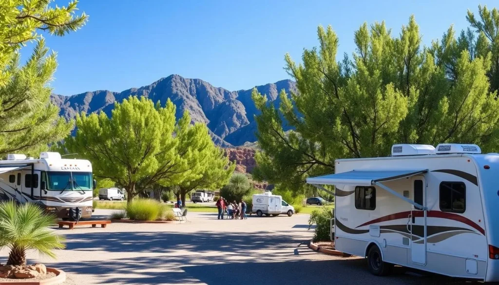 RV camping area at Echo Canyon State Park Nevada RV camping area at Echo Canyon State Park Nevada