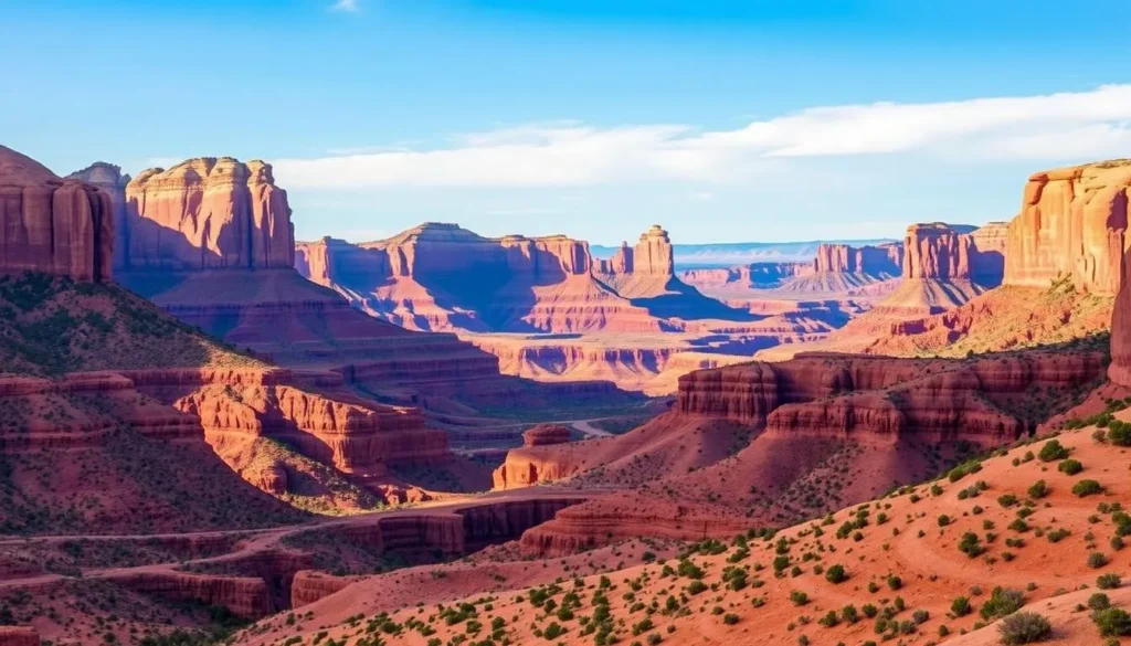 Red rock formations at nearby Colorado National Monument