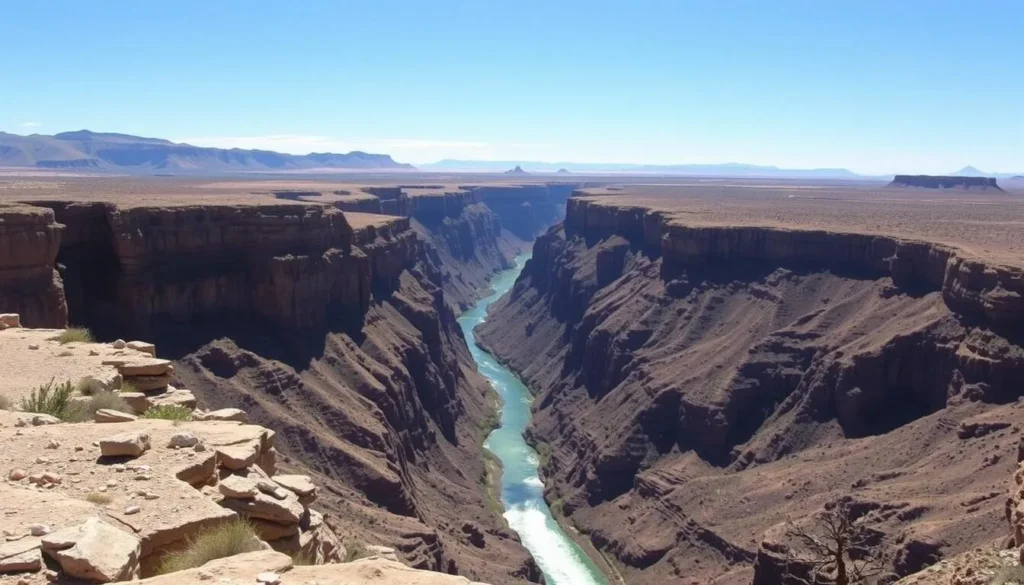 Rio Grande Gorge near Latir Peak Wilderness showing dramatic canyon landscape Rio Grande Gorge near Latir Peak Wilderness showing dramatic canyon landscape