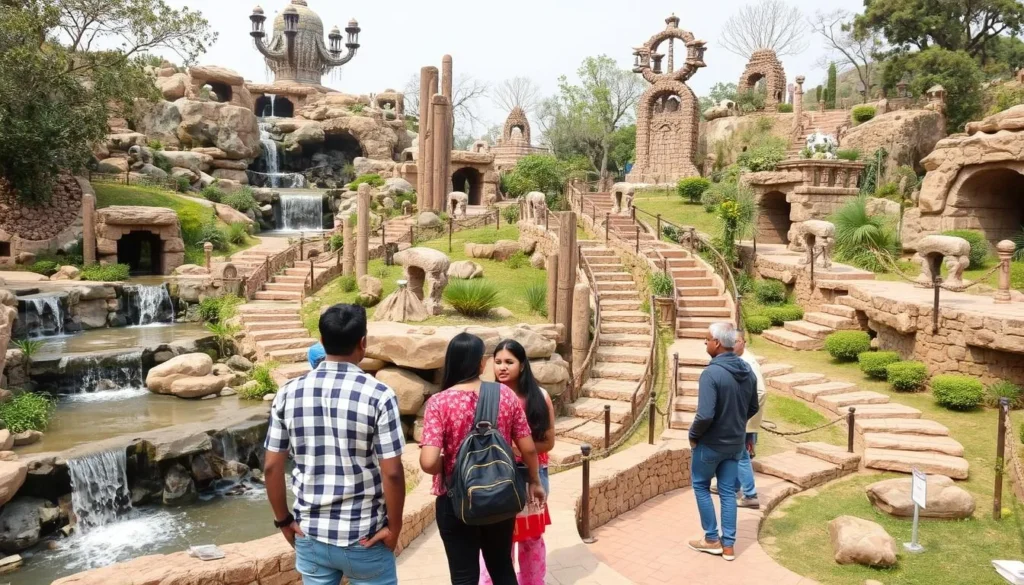 Rock Garden of Chandigarh with unique sculptures made from recycled materials
