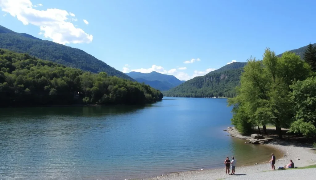 Rocky Gap State Park near Wills Mountain with lake view and mountains