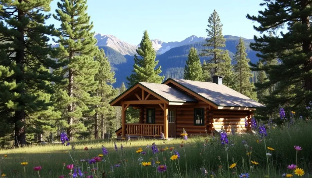 Rustic cabin accommodation near Trappers Lake along the Flat Tops Trail Scenic Byway Rustic cabin accommodation near Trappers Lake along the Flat Tops Trail Scenic Byway