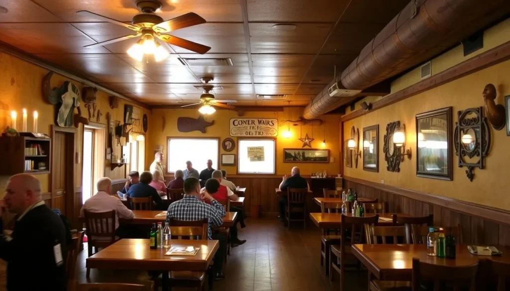 Rustic restaurant interior in Ely, Nevada with Western decor Rustic restaurant interior in Ely, Nevada with Western decor