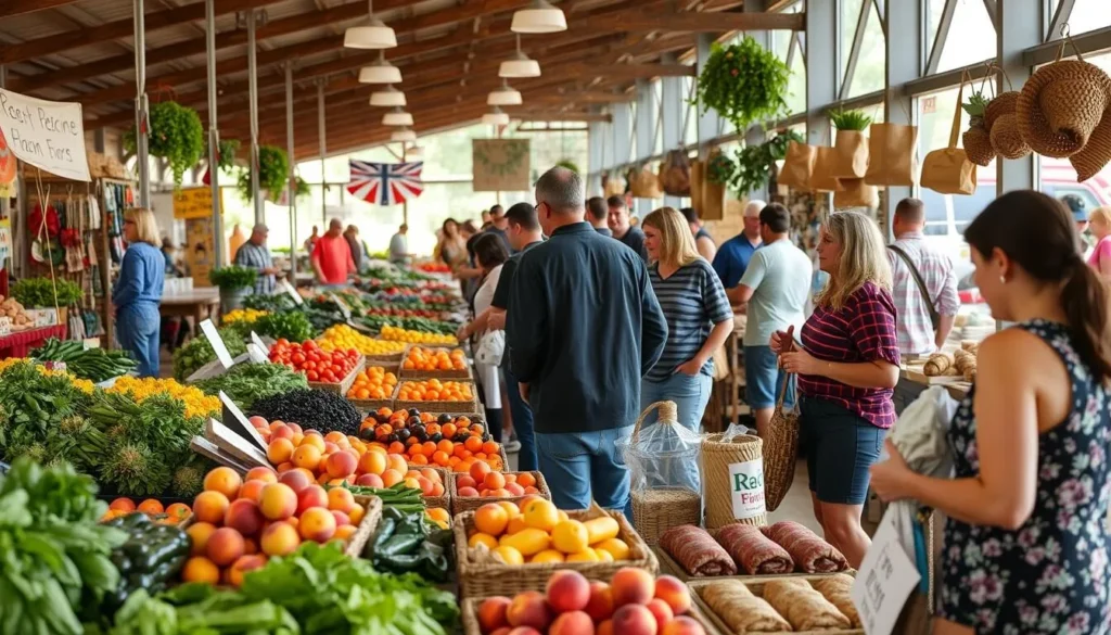 Ruston Farmers Market with local vendors selling fresh produce and handmade goods