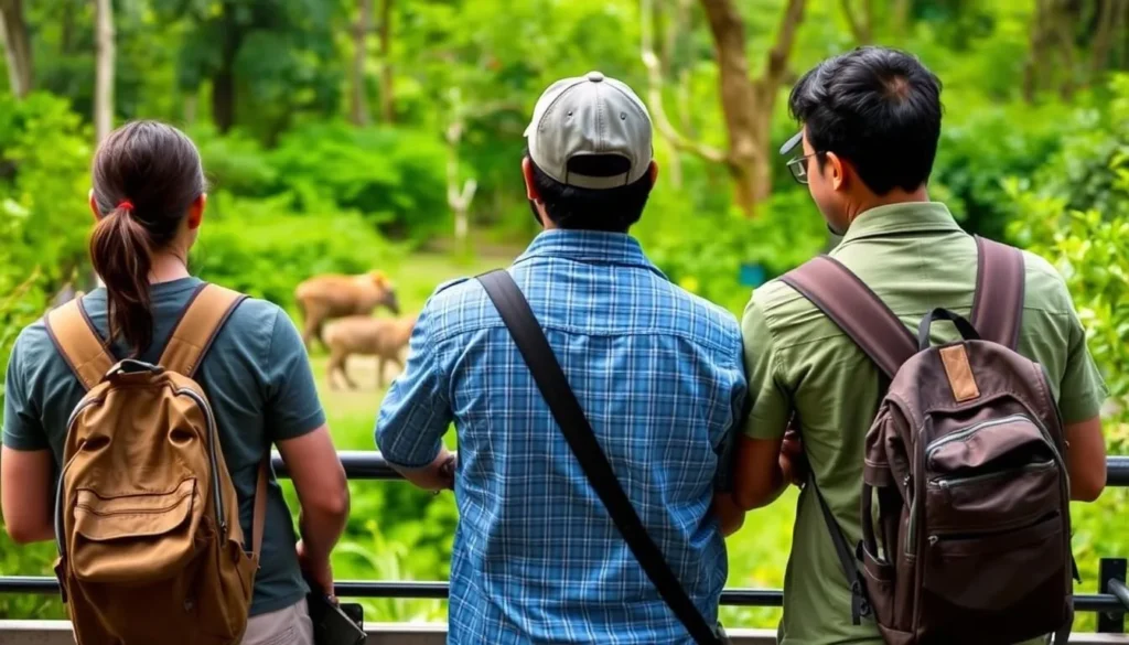 Satpura National Park safari with tourists spotting wildlife in the natural forest habitat