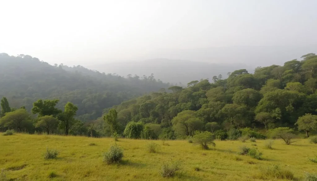 Scenic landscape view of Kanha National Park near Pench