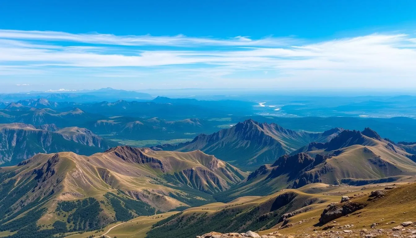 Scenic mountain landscape of the Sayan Mountains in Republic of Tuva, Russia