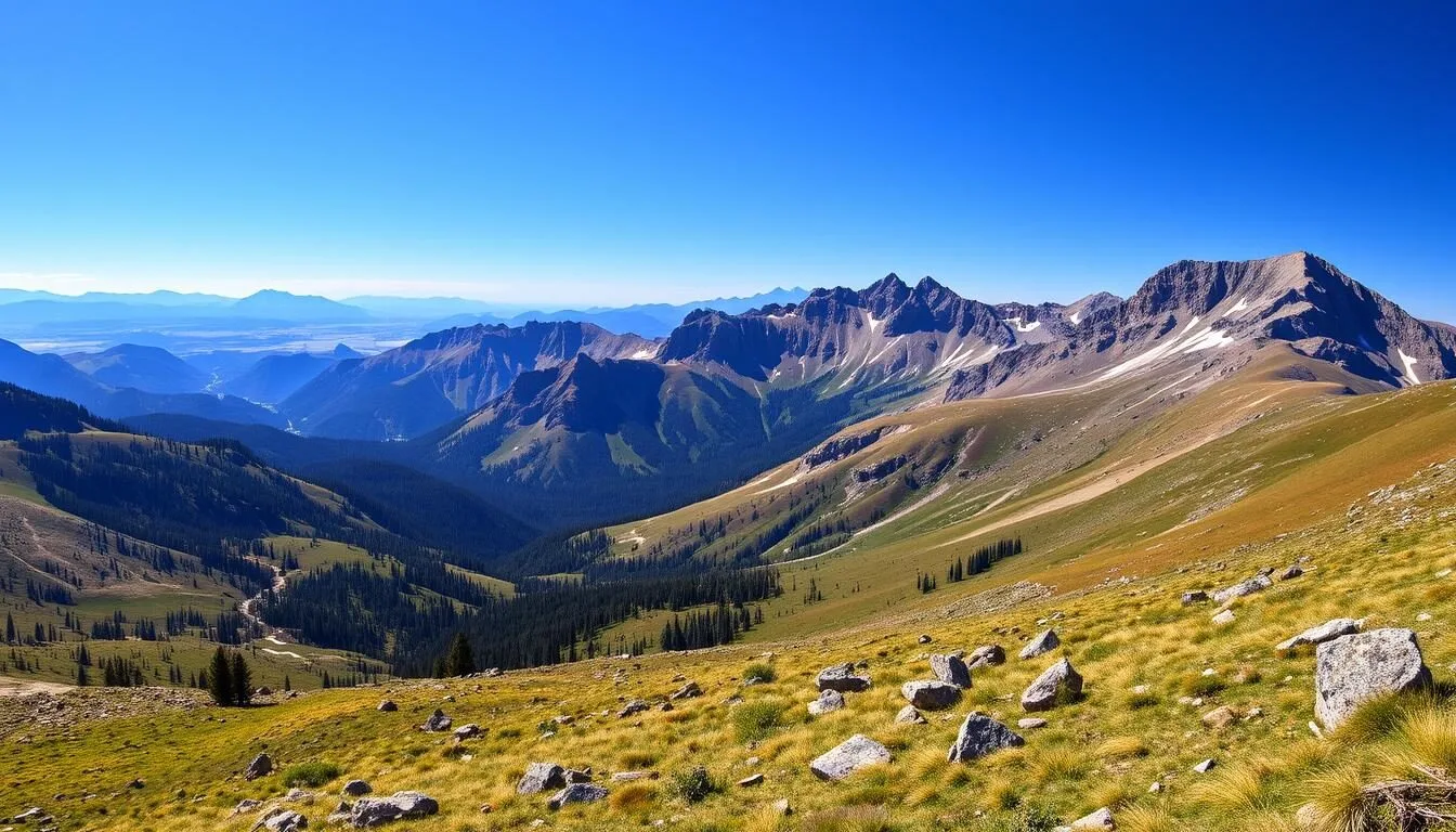 Scenic-mountain-view-of-Latir-Peak-Wilderness-with-lush-green-valleys-and-distant-peaks Scenic mountain view of Latir Peak Wilderness with lush green valleys and distant peaks