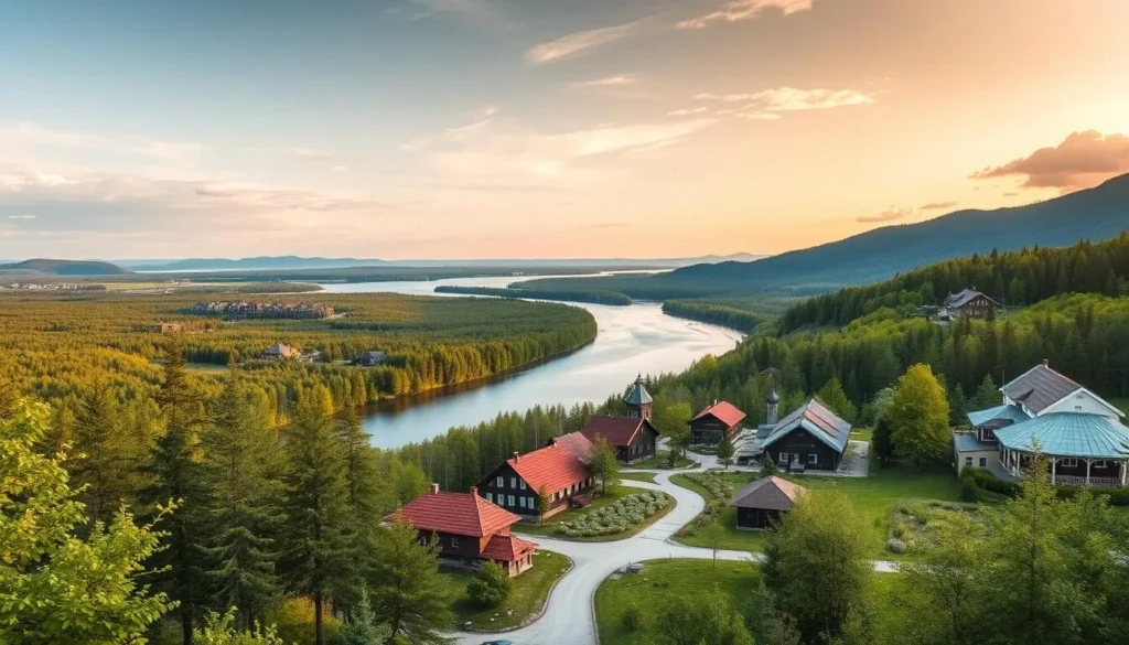 Scenic view of Arkhangelsk region showing northern Russian landscape