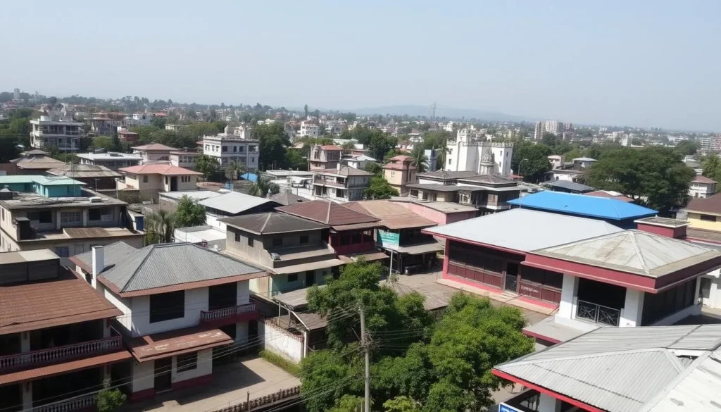 Scenic view of Dimapur with traditional and modern elements