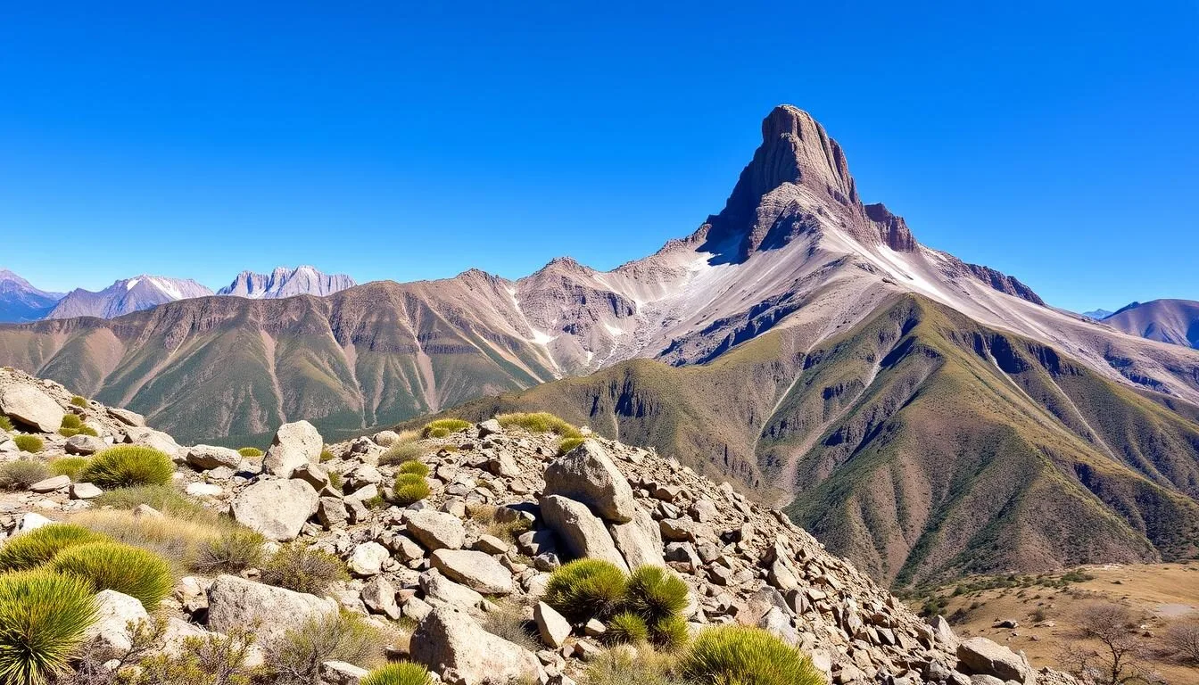 Scenic-view-of-El-Diente-Peak-with-its-distinctive-tooth-like-summit-rising-above-the-San-Juan- Scenic view of El Diente Peak with its distinctive tooth-like summit rising above the San Juan Range in Colorado