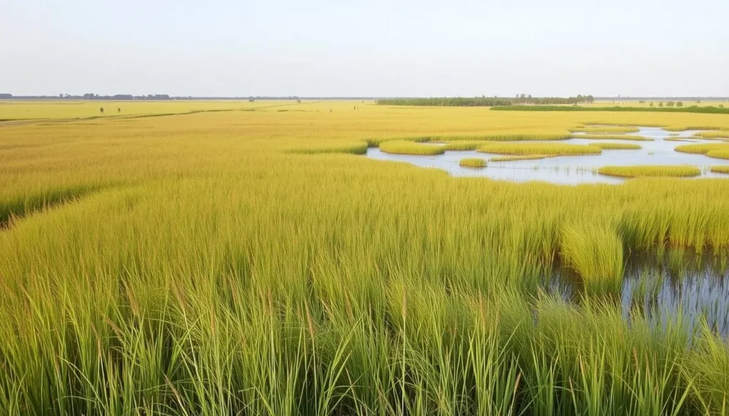 Scenic view of Kaziranga National Park in neighboring Assam