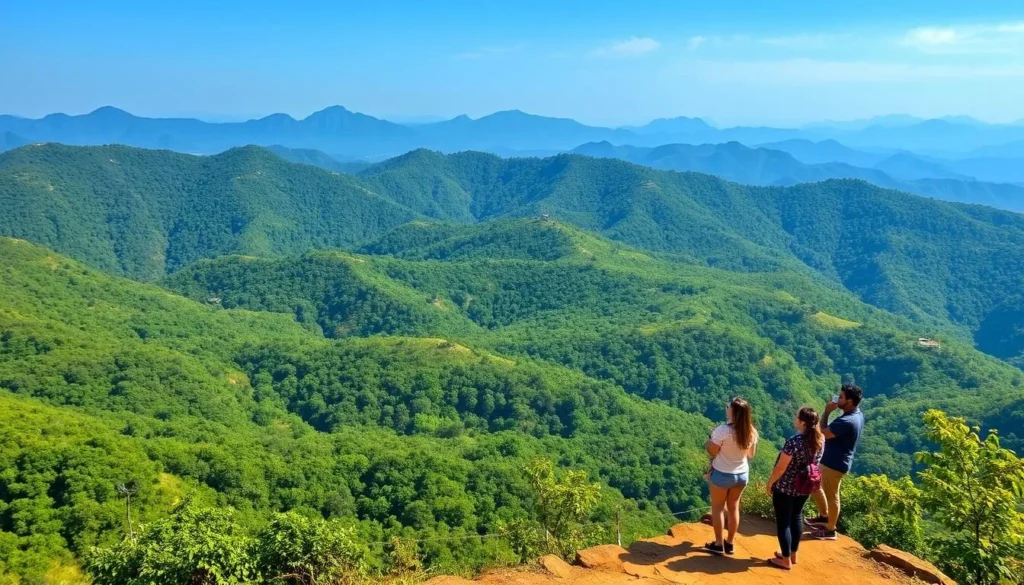 Scenic view of Tamia hills near Pachmarhi with rolling mountains and forest landscapes