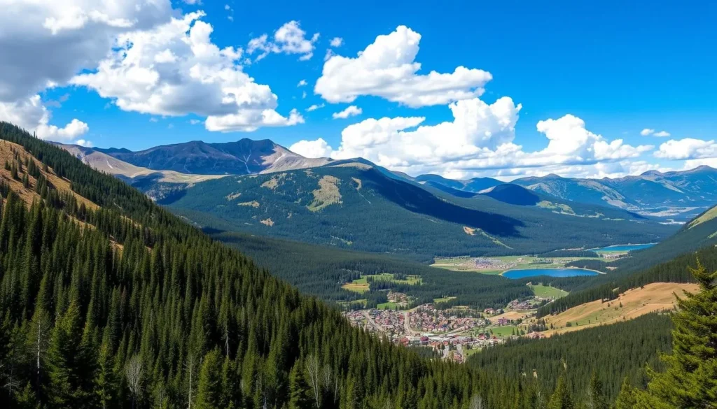 Scenic view of nearby Winter Park ski resort area Scenic view of nearby Winter Park ski resort area