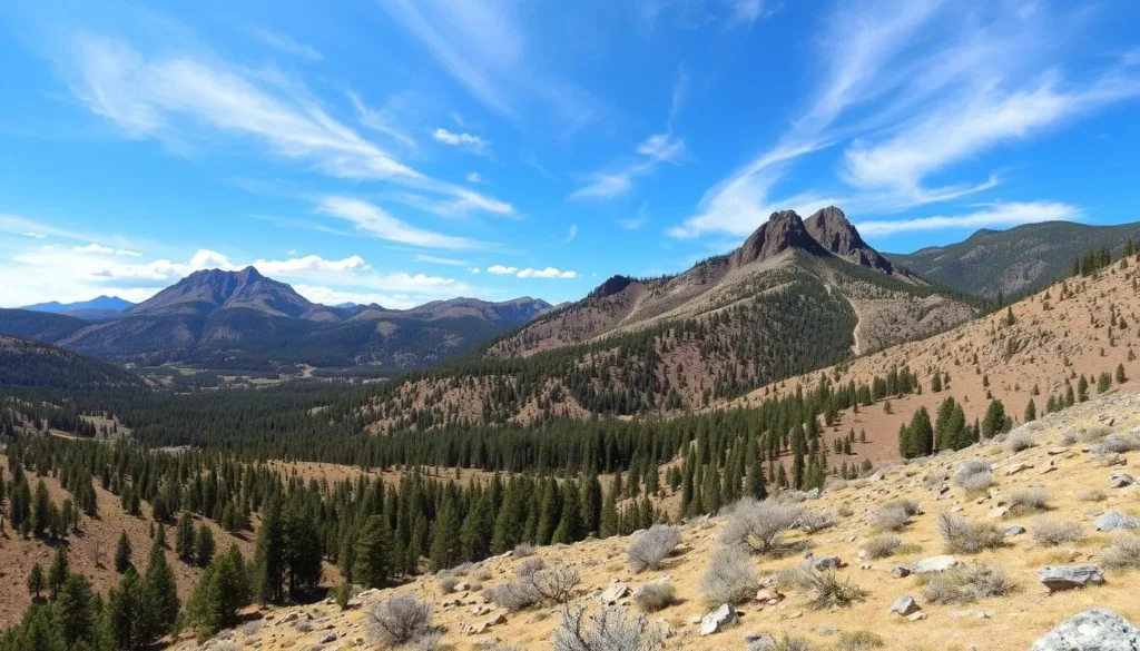Scenic view of the Gila Wilderness landscape leading to Jordan Hot Springs