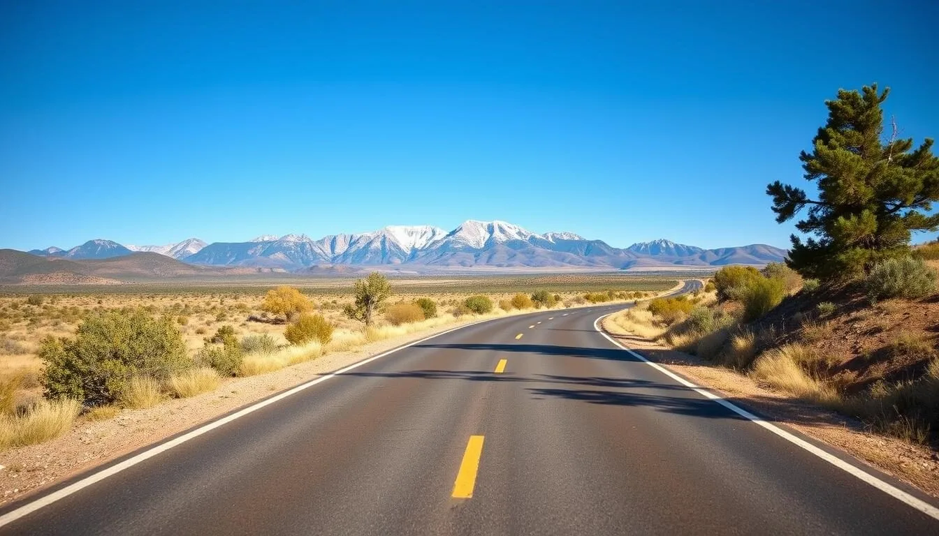 Scenic-view-of-the-road-leading-to-Storrie-Lake-State-Park-with-mountains-in-the-background Scenic view of the road leading to Storrie Lake State Park with mountains in the background