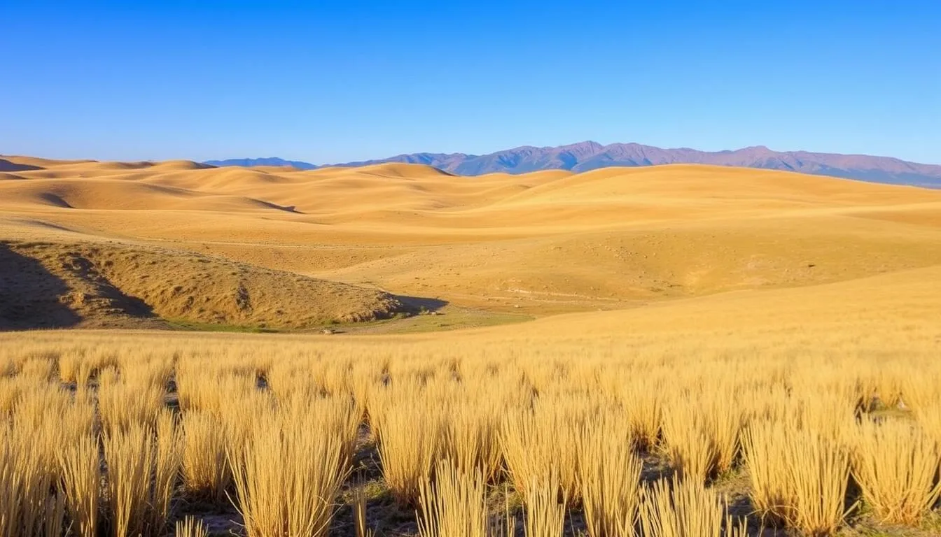 Scenic-view-of-the-rolling-hills-and-grasslands-surrounding-Tule-Elk-State-Natural-Reserve-in Scenic view of the rolling hills and grasslands surrounding Tule Elk State Natural Reserve in California