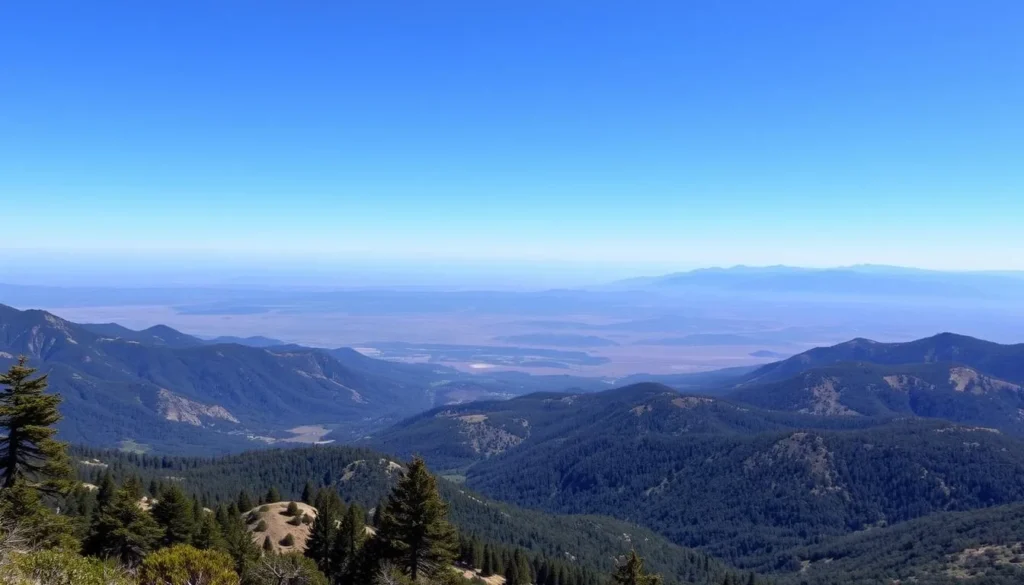 Scenic viewpoint along the Pine Ridge Trail with views of the Big Sur mountains and Sykes Hot Springs California area Scenic viewpoint along the Pine Ridge Trail with views of the Big Sur mountains and Sykes Hot Springs California area