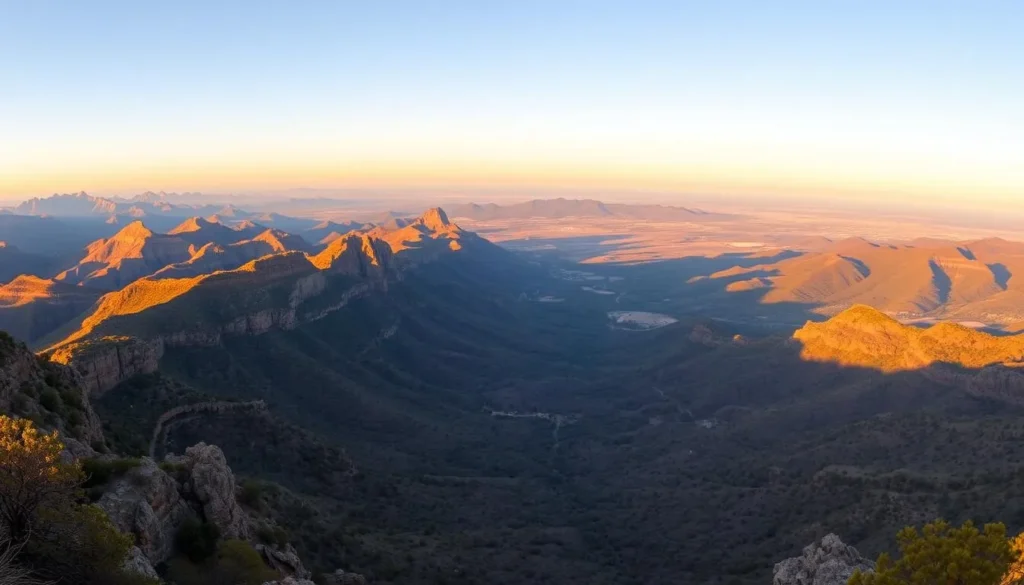 Scenic viewpoint in the Pinal Mountains overlooking valleys and forests