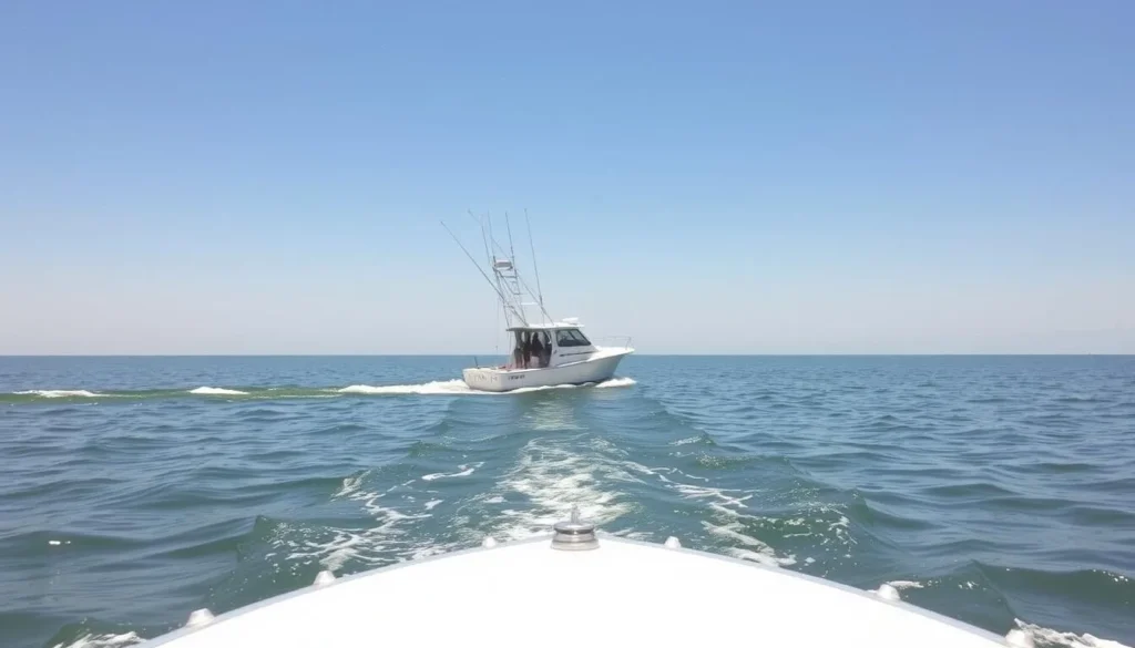 Small boat navigating the waters near Shell Keys National Wildlife Refuge