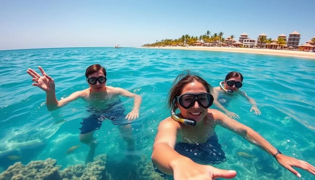 Snorkelers exploring the clear waters at Playa Las Gatas, one of the best things to do in Zihuatanejo Mexico Snorkelers exploring the clear waters at Playa Las Gatas, one of the best things to do in Zihuatanejo Mexico