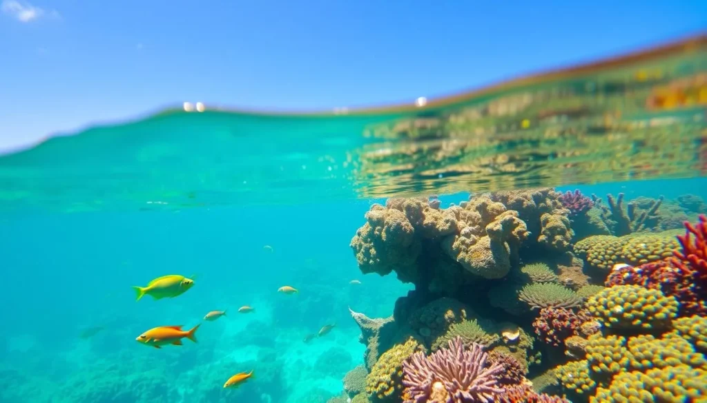 Snorkeling at Catalina Island with colorful coral reefs and tropical fish