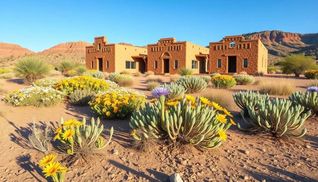 Spring wildflowers blooming around Pipe Spring National Monument