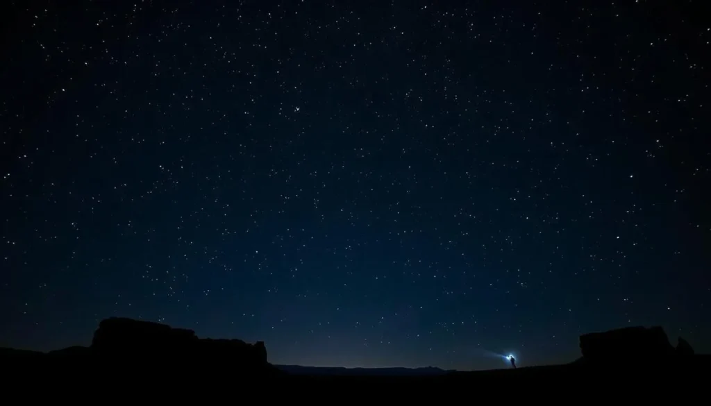 Stargazing in Ojito Wilderness showing the night sky filled with stars above silhouetted rock formations