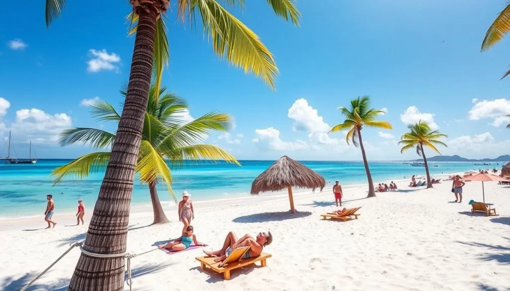 Sunny day at Playa Rincon with perfect beach weather