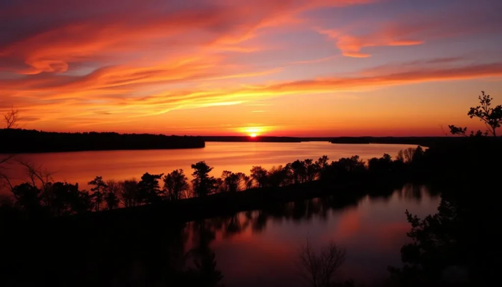 Sunset over a lake at Pyramid State Park Sunset over a lake at Pyramid State Park