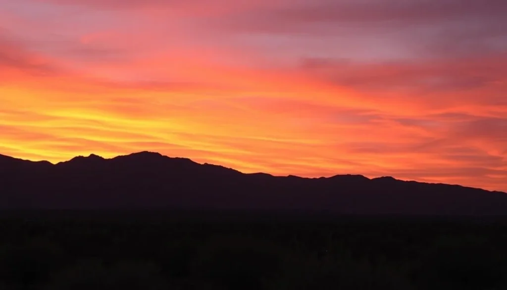 Sunset over mountains at Desert National Wildlife Refuge Nevada Sunset over mountains at Desert National Wildlife Refuge Nevada