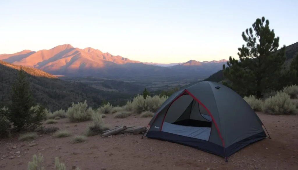 Tent camping at Horsetooth Mountain Open Space backcountry site with mountain views
