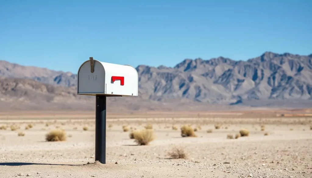 The Black Mailbox (now white) - a famous meeting point for UFO enthusiasts near Area 51
