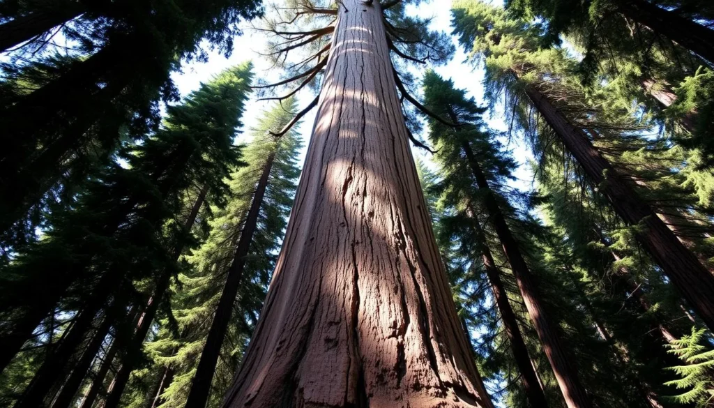 The Captain Miles Standish Tree, a towering ancient redwood in Standish-Hickey State Recreation Area The Captain Miles Standish Tree, a towering ancient redwood in Standish-Hickey State Recreation Area