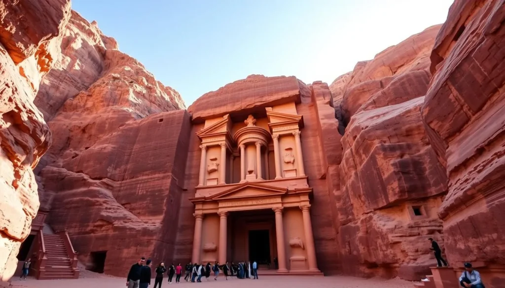 The ancient city of Petra in Jordan, a popular destination to combine with an Egypt trip