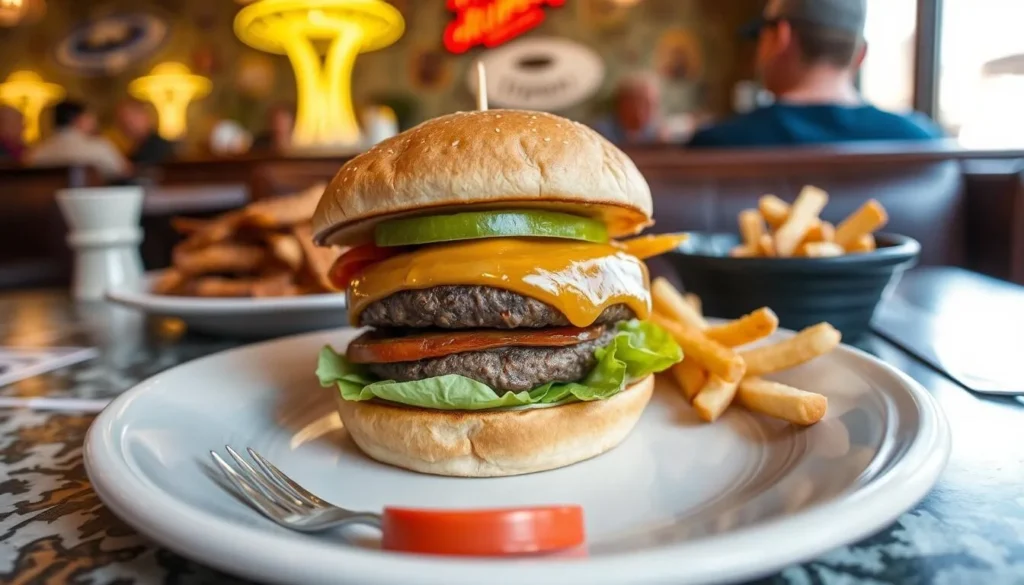 The famous Alien Burger served at Little A'Le'Inn restaurant in Rachel, Nevada near Area 51