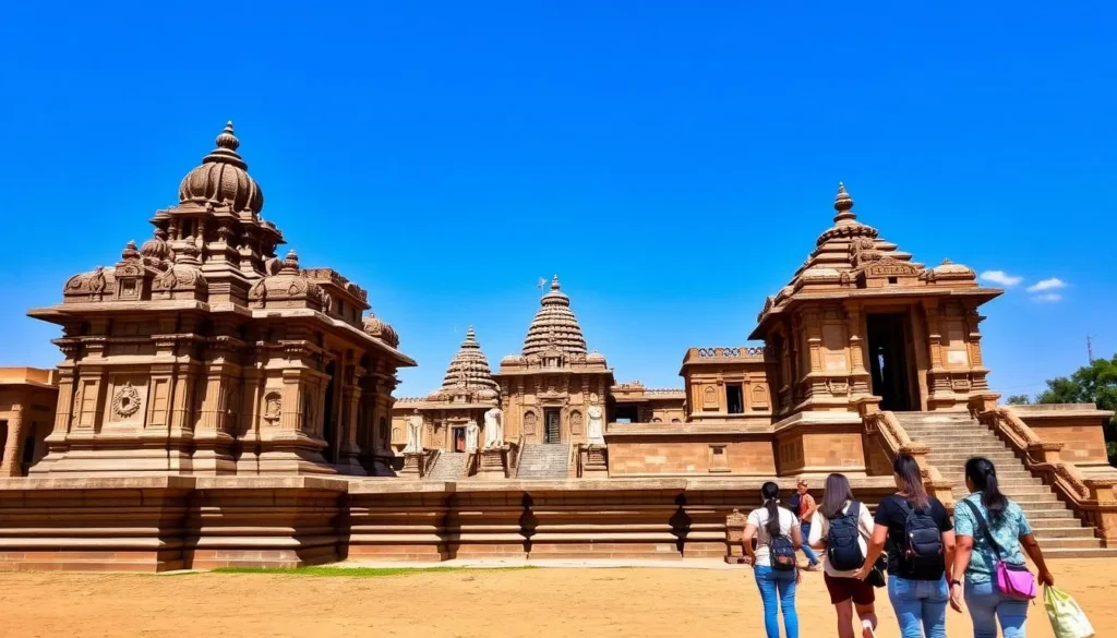 The famous temples of Khajuraho with intricate carvings, a popular destination near Orchha